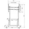 Supporto da terra portatile per schermi piatti TECHLY Signage Display Mount ICA-TR30 — per schermi da 55 a 100 inch, VESA 1200x600, carico max. 150 kg, ruote, nero