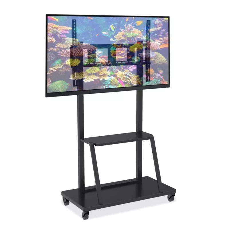 Supporto da terra portatile per schermi piatti TECHLY Signage Display Mount ICA-TR30 — per schermi da 55 a 100 inch, VESA 1200x600, carico max. 150 kg, ruote, nero