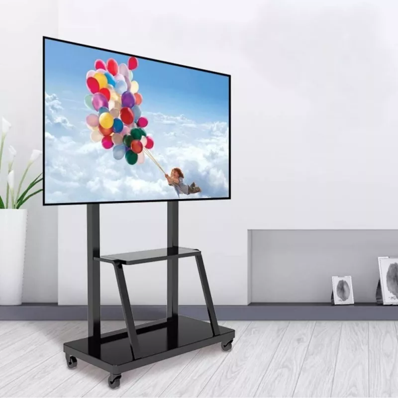 Supporto da terra portatile per schermi piatti TECHLY Signage Display Mount ICA-TR30 — per schermi da 55 a 100 inch, VESA 1200x600, carico max. 150 kg, ruote, nero
