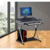 Techly Compact Desk per PC con vano tastiera estraibile, nero grafite ICA-TB 328BK