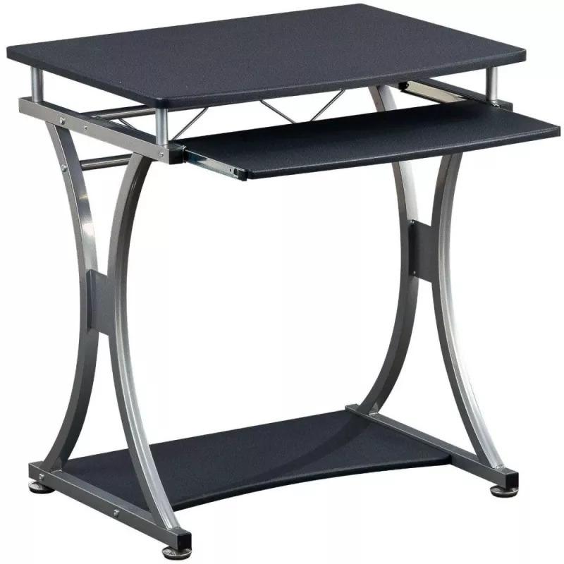 Techly Compact Desk per PC con vano tastiera estraibile, nero grafite ICA-TB 328BK
