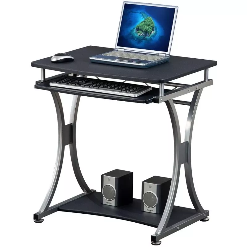 Techly Compact Desk per PC con vano tastiera estraibile, nero grafite ICA-TB 328BK