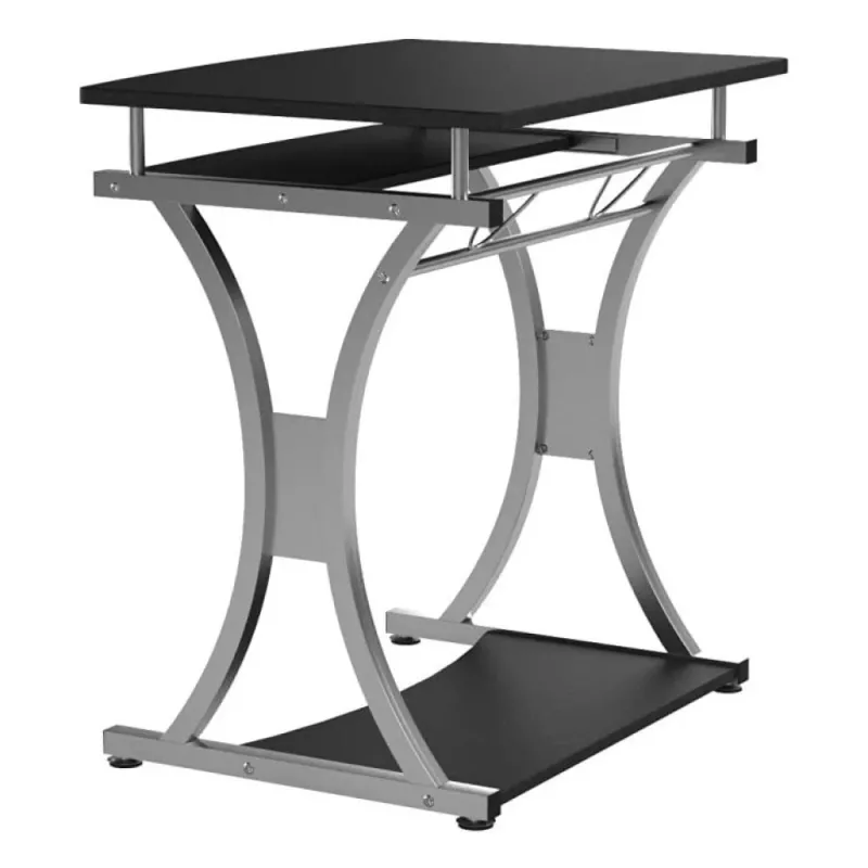 Techly Compact Desk per PC con vano tastiera estraibile, nero grafite ICA-TB 328BK