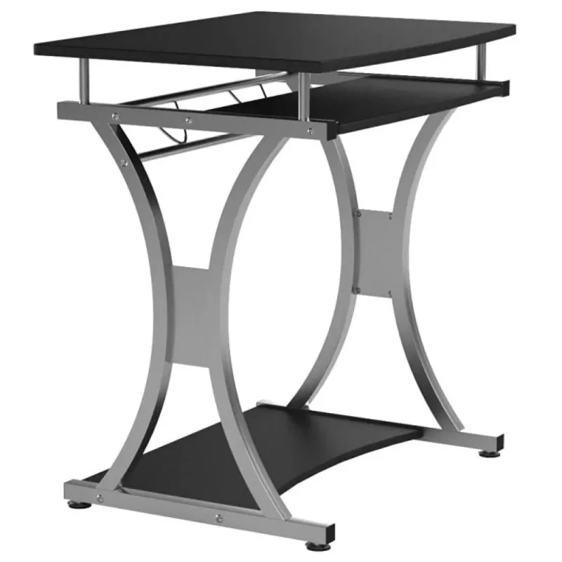 Techly Compact Desk per PC con vano tastiera estraibile, nero grafite ICA-TB 328BK