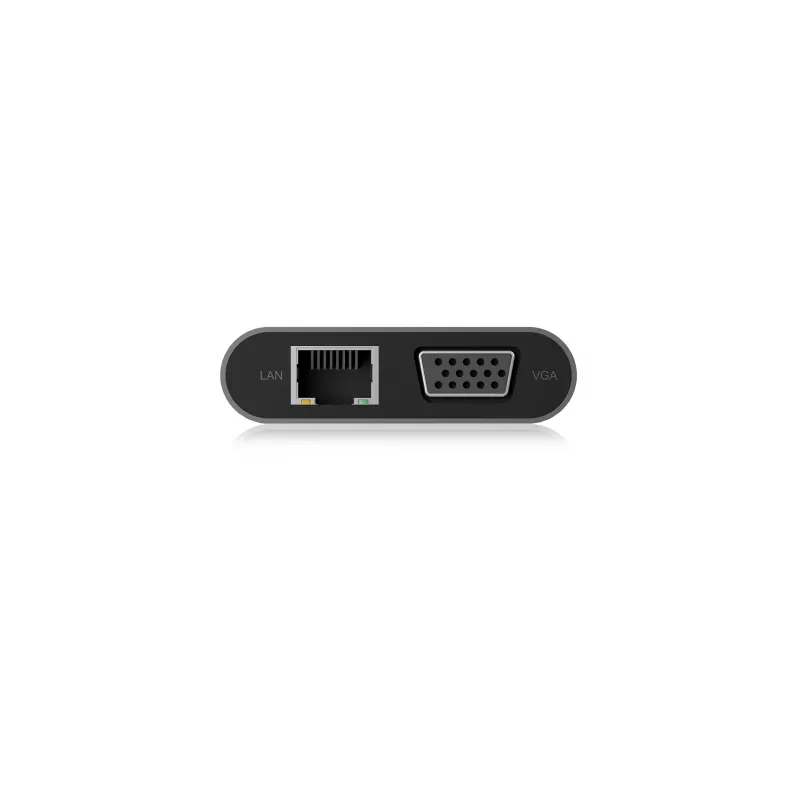 ICY BOX IB-DK4040-CPD con filo USB 3.2 Gen 1 (3.1 Gen 1) Type-C antracite, nero