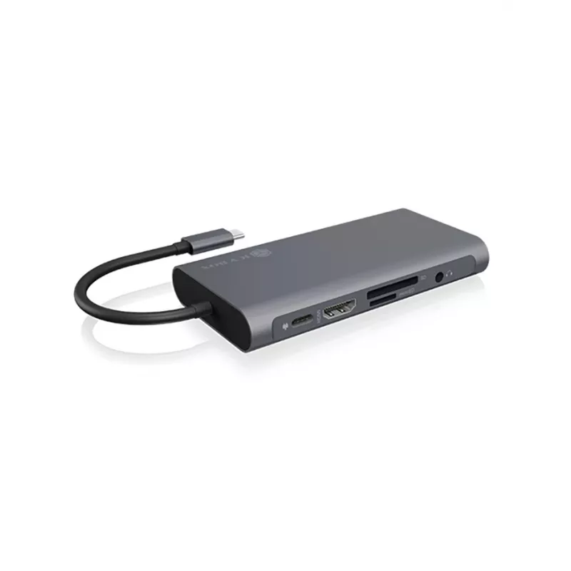 ICY BOX IB-DK4040-CPD con filo USB 3.2 Gen 1 (3.1 Gen 1) Type-C antracite, nero