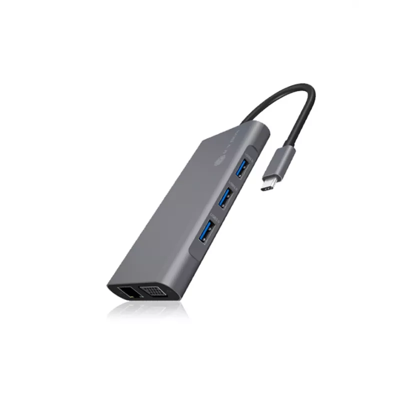 ICY BOX IB-DK4040-CPD con filo USB 3.2 Gen 1 (3.1 Gen 1) Type-C antracite, nero