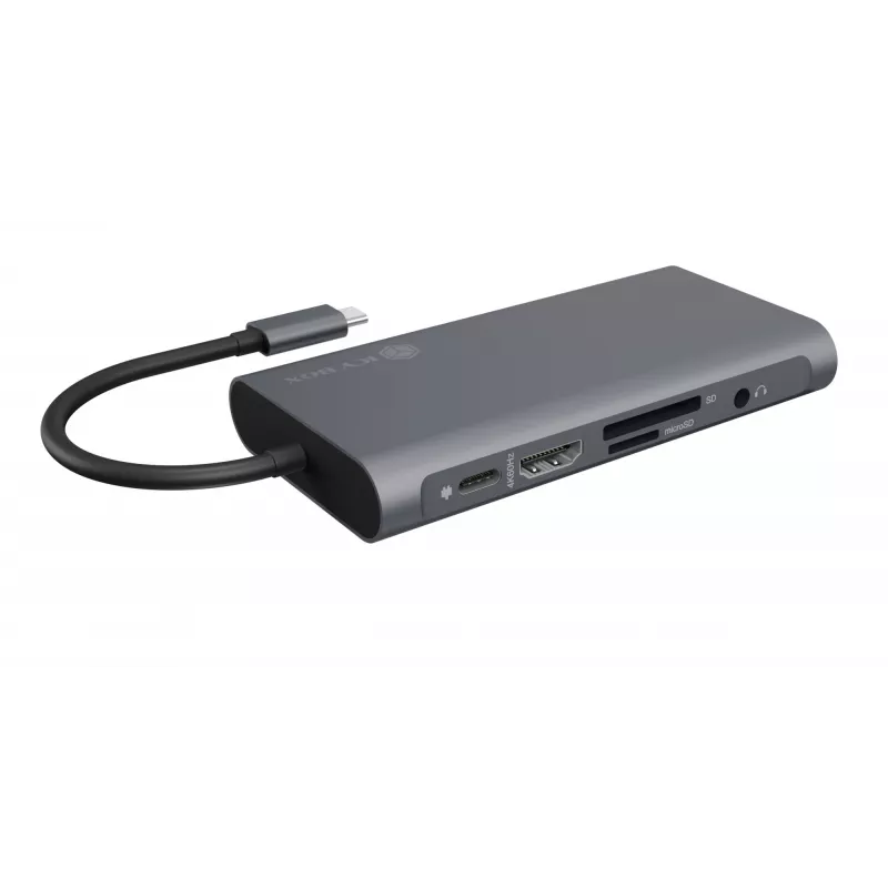 ICY BOX IB-DK4040-CPD con filo USB 3.2 Gen 1 (3.1 Gen 1) Type-C antracite, nero