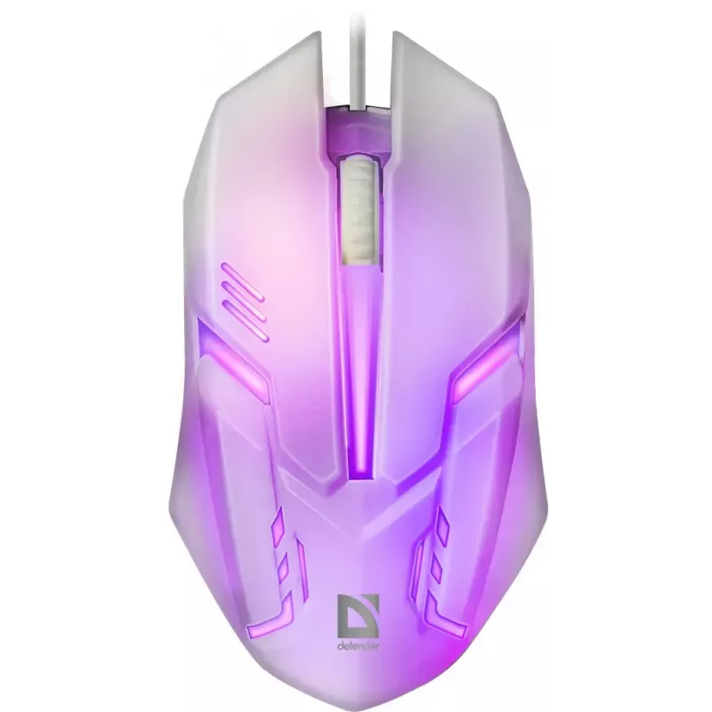 Defender Cyber MB-560L mouse da gaming cablato, bianco, retroilluminazione a 7 colori