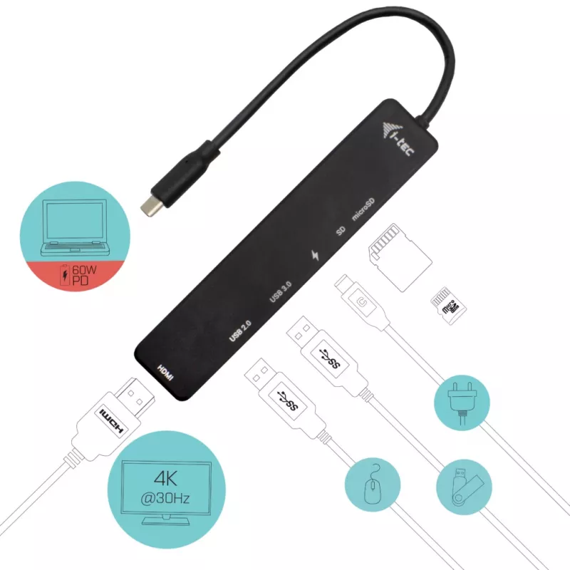 Dock da viaggio USB-C i-tec Easy 4K HDMI + Power Delivery 60 W
