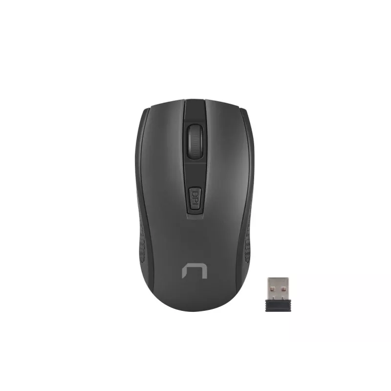 Mouse ottico wireless NATEC Jay 2 RF — 2,4 GHz, 1600 DPI, ambidestro, 4 tasti, nero