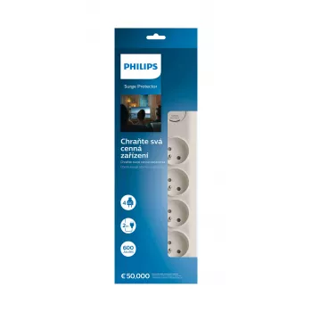 Protezione da sovratensione Philips SPN7040WA/60 4 prese AC 600 J 2 m bianco