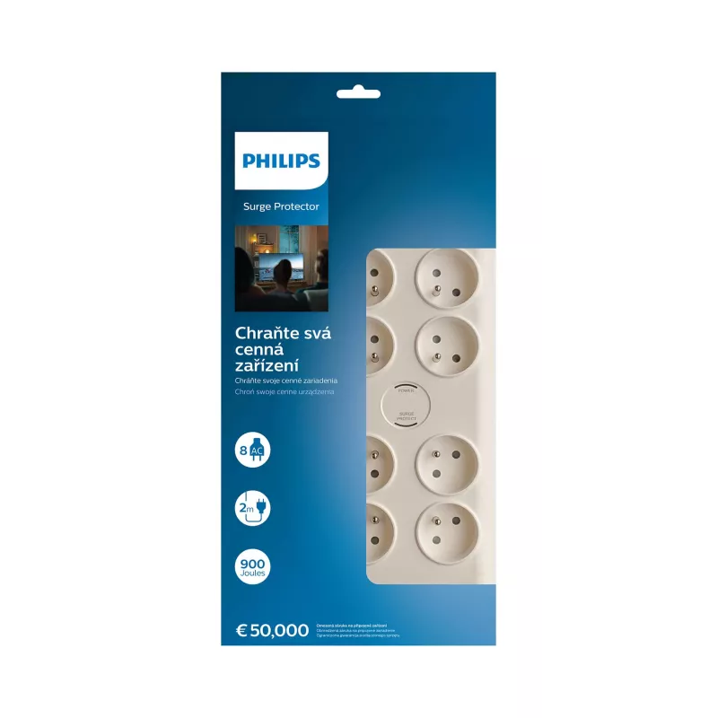 Protezione da sovratensione Philips SPN7080WA/60 bianco 8 presa/e AC 2 m
