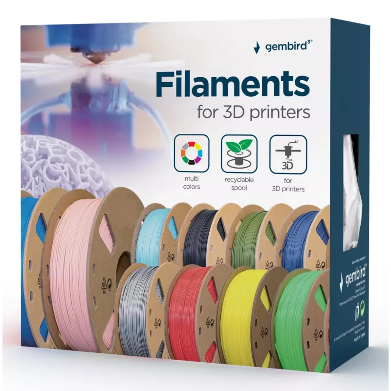 Materiale per stampa 3D ABS Gembird 3DP-ABS1.75-01-Y
