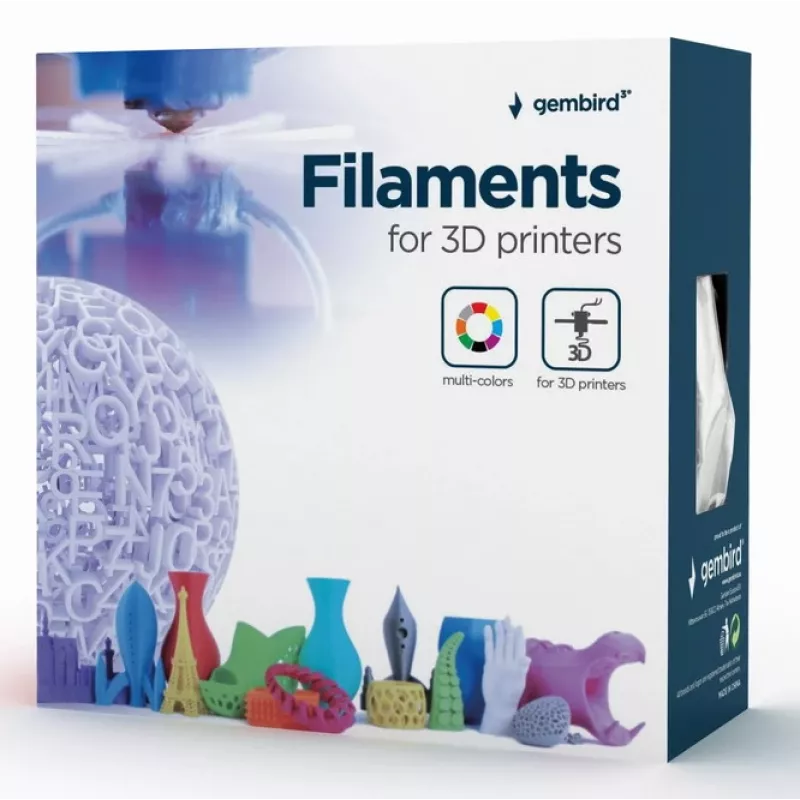 Filamento PLA-PLUS GEMBIRD, argento, 1,75 mm, 1 kg