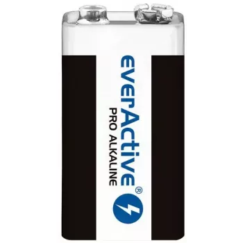 Batteria alcalina 9V everActive EV6LR61-PRO, 9 V, 650 mAh, 26,4×48,5×16 mm, 1 pz.