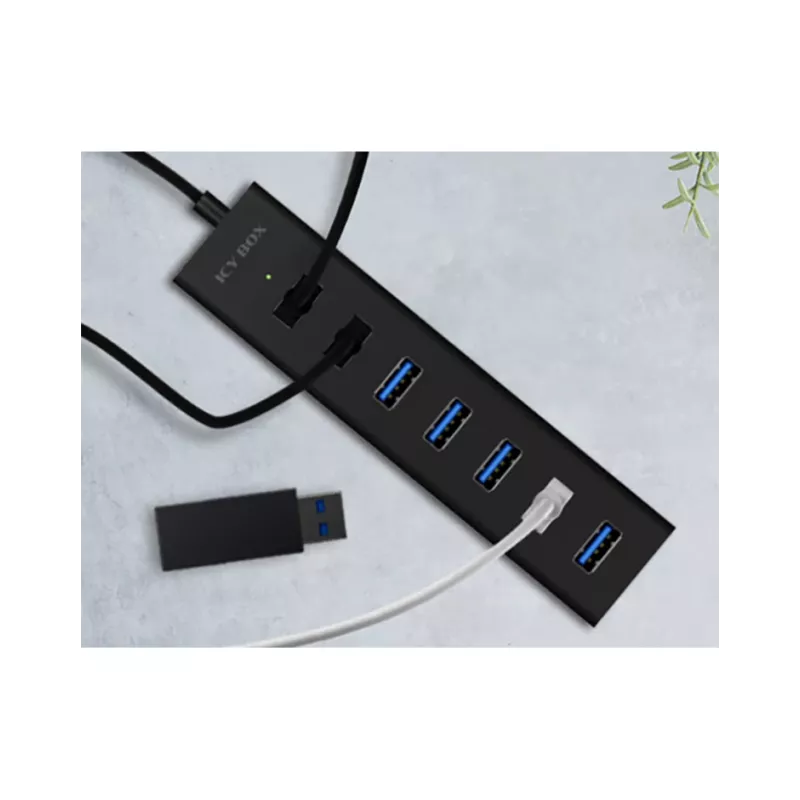 ICY BOX IB-HUB1700-U3 USB 3.2 Gen 1 (3.1 Gen 1) Type-A 5000 Mbit/s nero