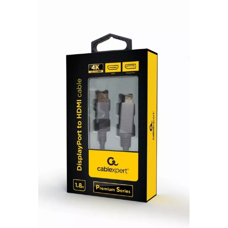 Adattatore cavo video Gembird CC-DP-HDMI-4K-6 — DisplayPort a HDMI Type-A, 1,8 m, 4K, nero