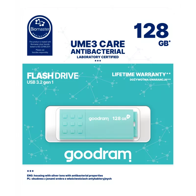 Chiavetta USB Goodram UME3 128 GB USB Type-A 3.2 Gen 1 (3.1 Gen 1) turchese