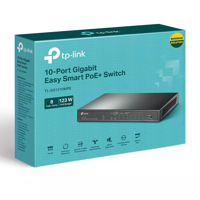 Switch managed TP-Link TL-SG1210MPE 10 porte Gigabit con 8 porte PoE+