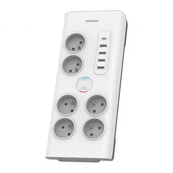 Philips SPN7060WA/60 protezione da sovratensione bianco 6 prese AC 2 m