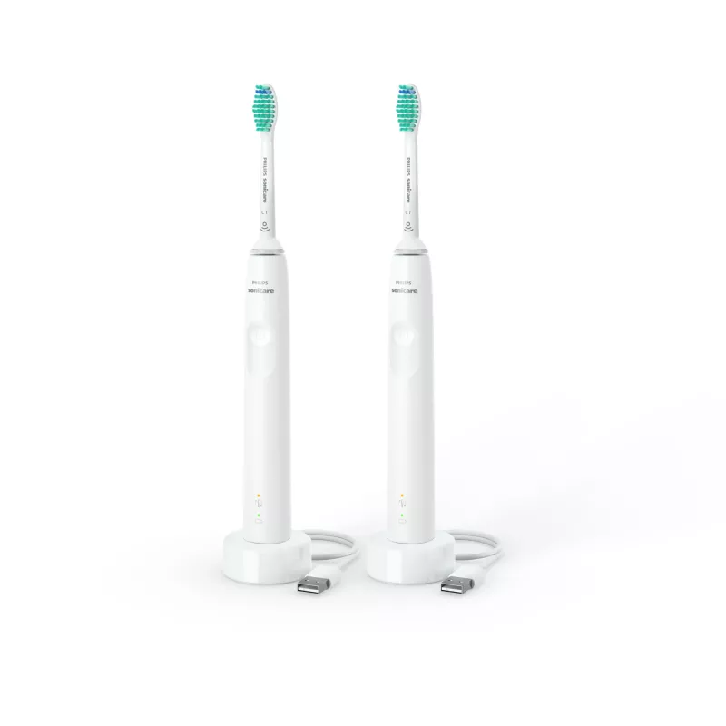 Philips 3000 series 3100 series HX3675/13 confezione da 2 spazzolini elettrici sonici - bianco