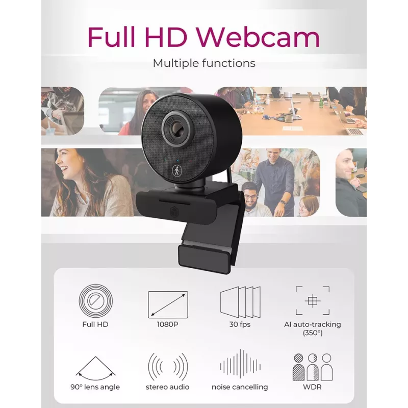 Webcam ICY BOX IB-CAM501-HD 1920 x 1080 Pixel USB 2.0 nero