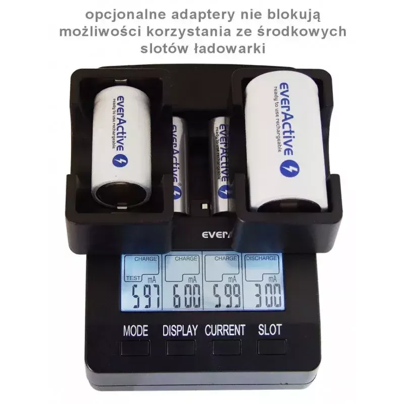 everActive NC-3000 caricabatterie a microprocessore per batterie AA/AAA/C/D