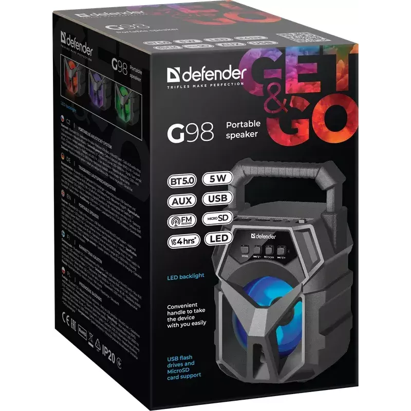 Altoparlante portatile mono Defender G98 nero