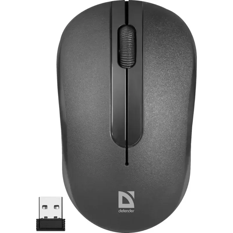 Mouse ottico wireless DEFENDER HIT MM-495 RF, ambidestro, 1600 DPI, ricevitore USB RF, nero