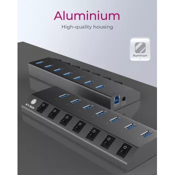 ICY BOX IB-HUB1701-C3 USB 3.2 Gen 1 (3.1 Gen 1) Type-B 5000 Mbit/s antracite