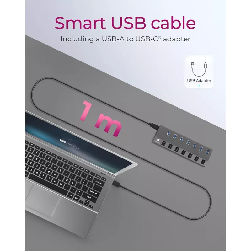 ICY BOX IB-HUB1701-C3 USB 3.2 Gen 1 (3.1 Gen 1) Type-B 5000 Mbit/s antracite