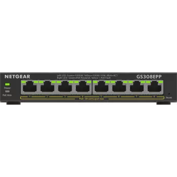 NETGEAR switch 8 porte Gigabit Ethernet PoE+ (GS308EPP)