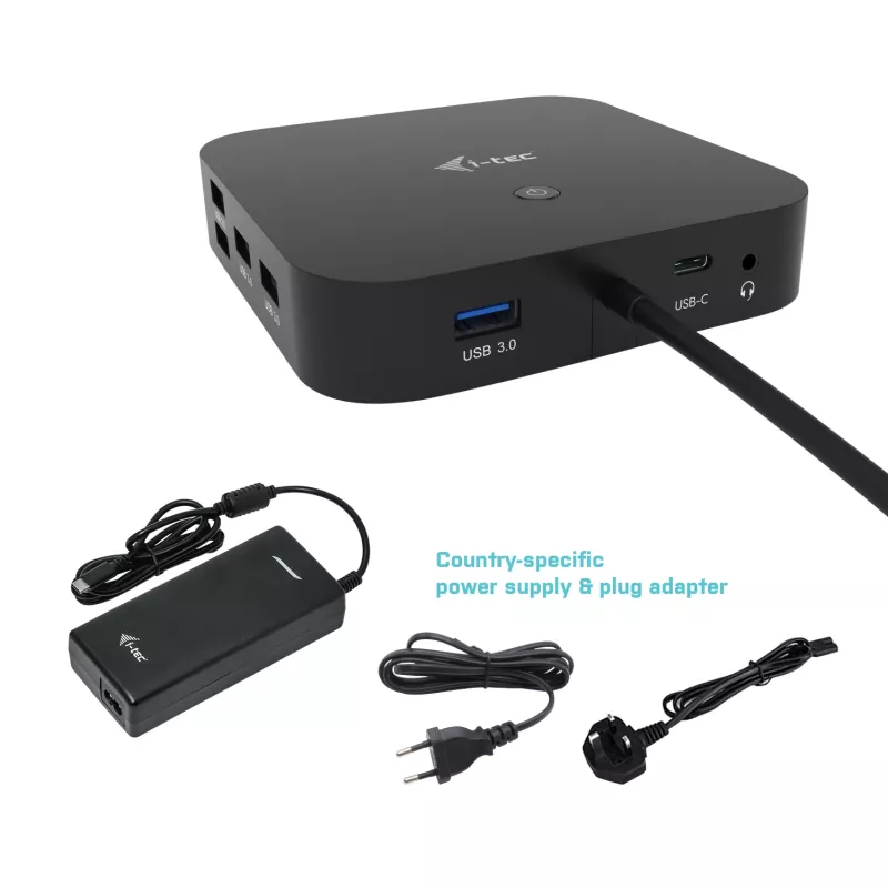 i-tec docking station USB-C HDMI DP con Power Delivery 100 W + caricabatterie universale 100 W