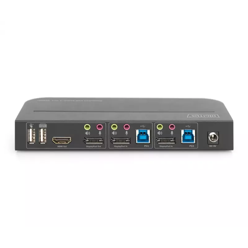 Switch KVM DIGITUS, 2x1 DP, uscita DP/HDMI, USB 4Kx2K@60Hz