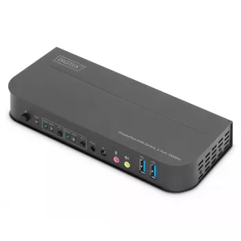 Switch KVM DIGITUS, 2x1 DP, uscita DP/HDMI, USB 4Kx2K@60Hz