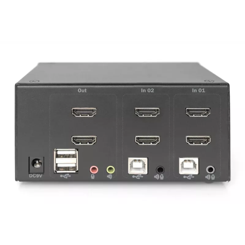 Switch KVM DIGITUS, 2 porte, doppio display, 4K, HDMI