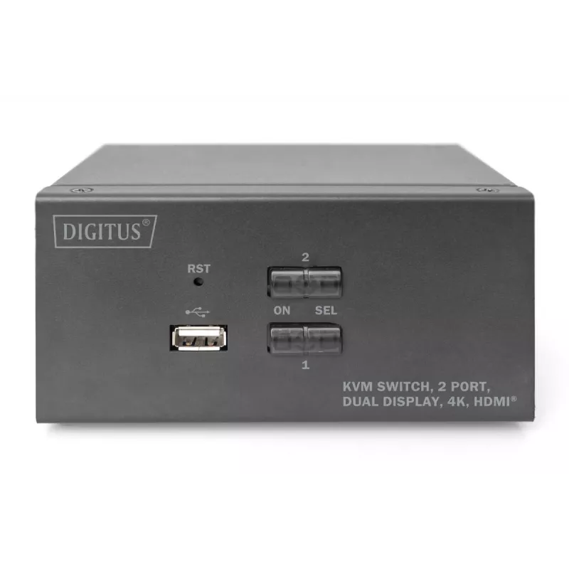 Switch KVM DIGITUS, 2 porte, doppio display, 4K, HDMI