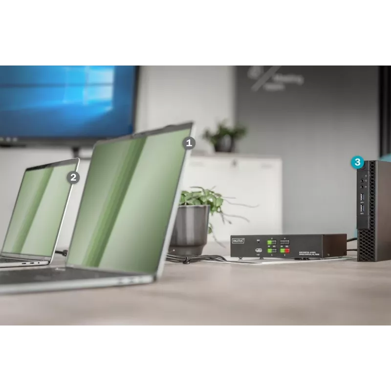 Switch KVM Digitus 4 porte single display 4K HDMI
