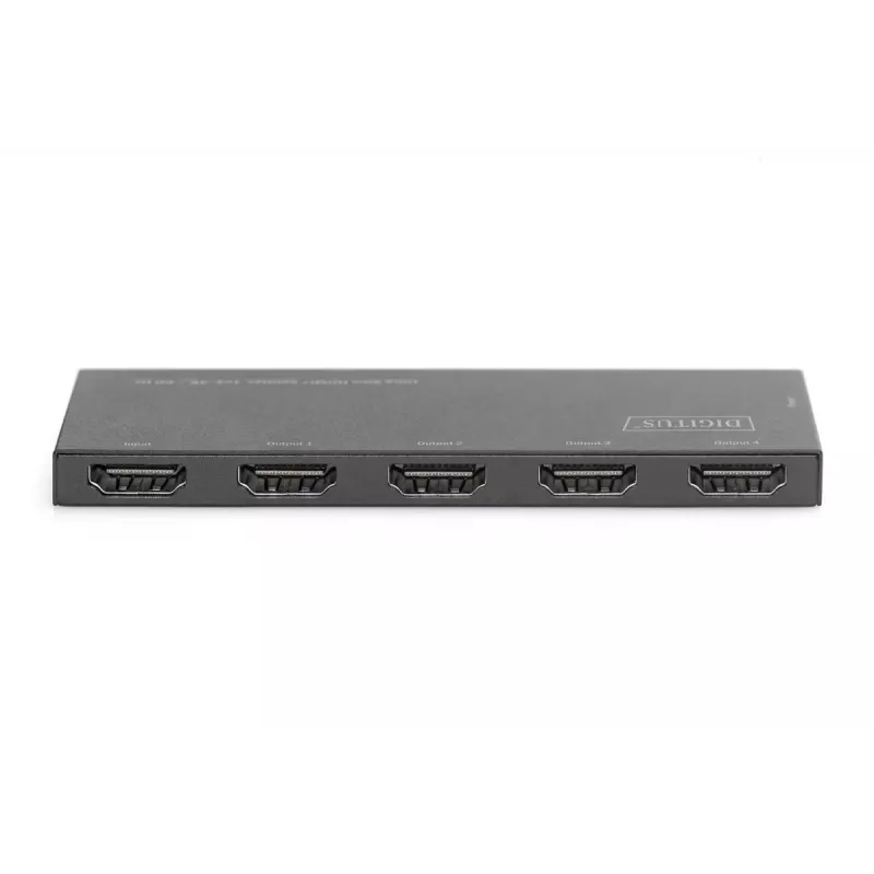 Splitter HDMI Ultra Slim DIGITUS, 1x4, 4K/60Hz HDR, HDCP 2.2, 18 Gbps, alimentato Micro USB