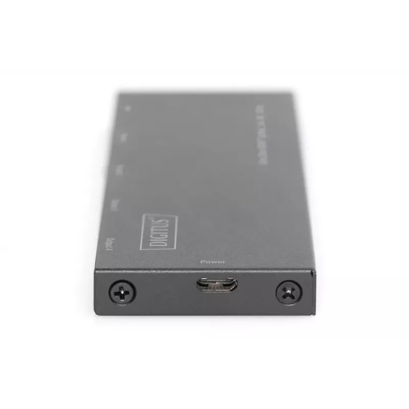 Splitter HDMI Ultra Slim DIGITUS, 1x4, 4K/60Hz HDR, HDCP 2.2, 18 Gbps, alimentato Micro USB