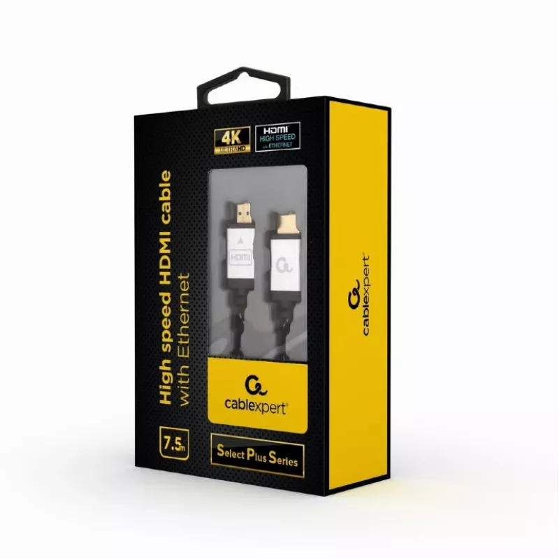 Cavo HDMI High Speed con Ethernet GEMBIRD - serie Select Plus, 7,5 m