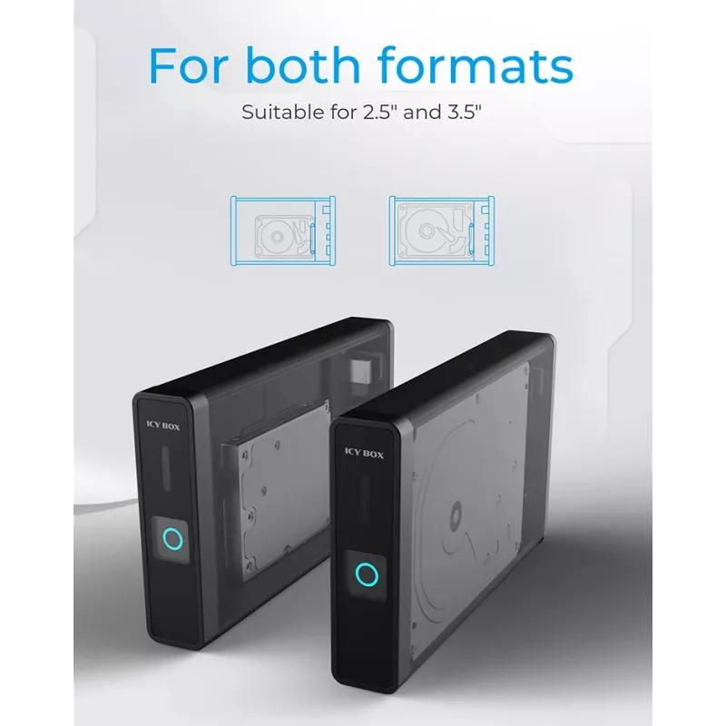 ICY BOX IB-382H-C31 Case per HDD/SSD nero 2,5/3,5