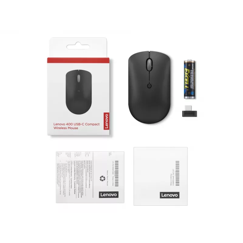 Lenovo 400 Mouse Office ambidestro RF wireless ottico 2400 DPI