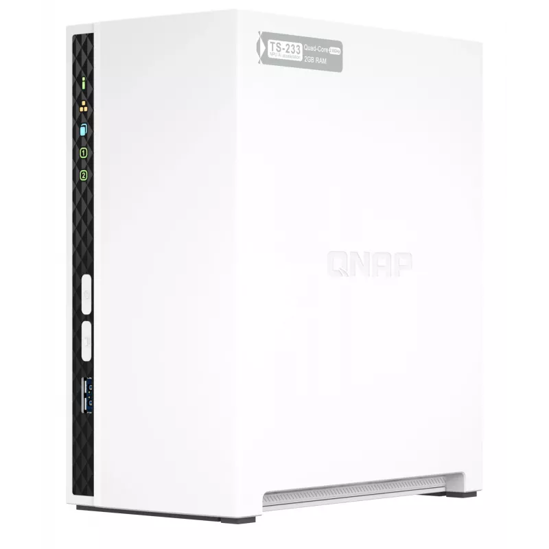 QNAP TS-233 NAS/Storage Server Tower ARM Cortex-A55 2 GB 0 TB QNAP QTS bianco