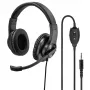 Hama HS-P350 cuffie con microfono per PC da ufficio, nere