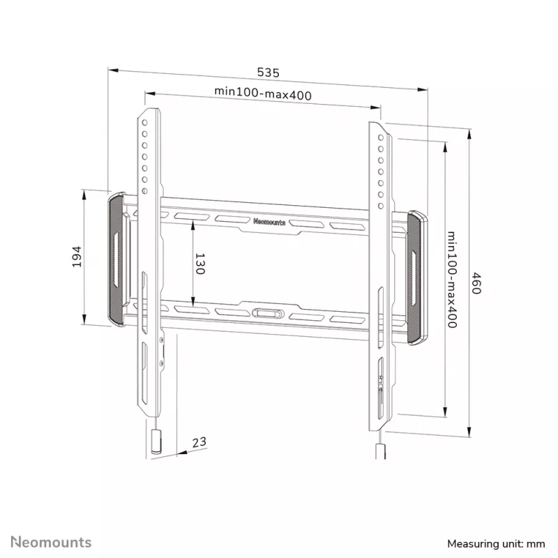 Supporto da parete per TV Neomounts WL30-550BL14 40-75 pollici - ultra piatto - montaggio semplice