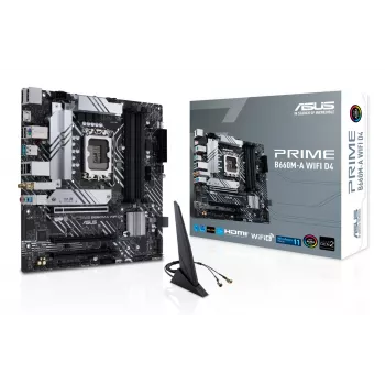 Scheda madre ASUS PRIME B660M-A WIFI D4 — Intel B660, LGA 1700, micro ATX, DDR4, 4 DIMM, Wi‑Fi 6, 2x M.2