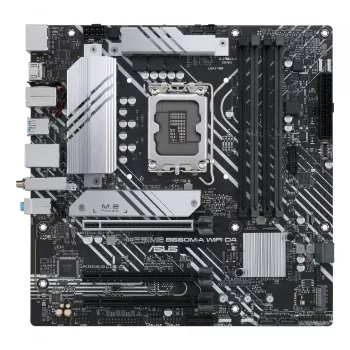Scheda madre ASUS PRIME B660M-A WIFI D4 — Intel B660, LGA 1700, micro ATX, DDR4, 4 DIMM, Wi‑Fi 6, 2x M.2