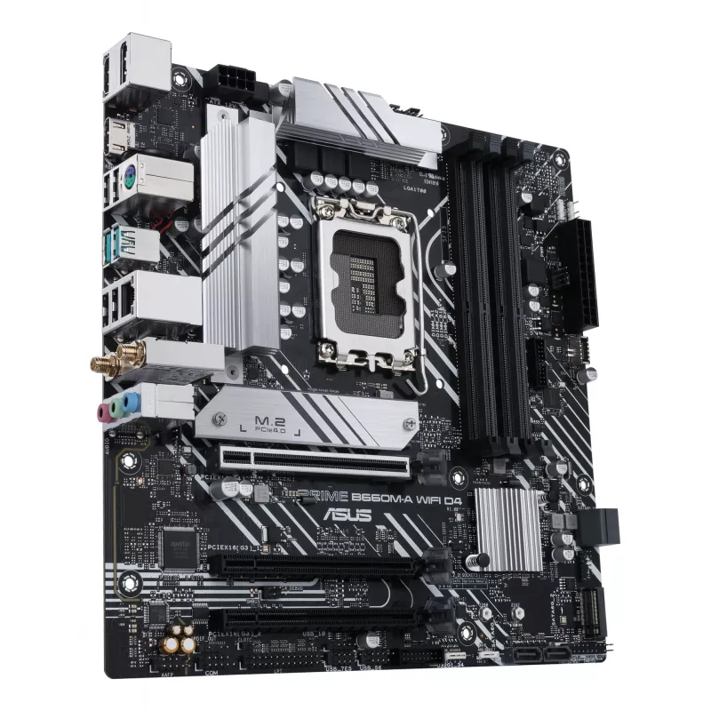 Scheda madre ASUS PRIME B660M-A WIFI D4 — Intel B660, LGA 1700, micro ATX, DDR4, 4 DIMM, Wi‑Fi 6, 2x M.2